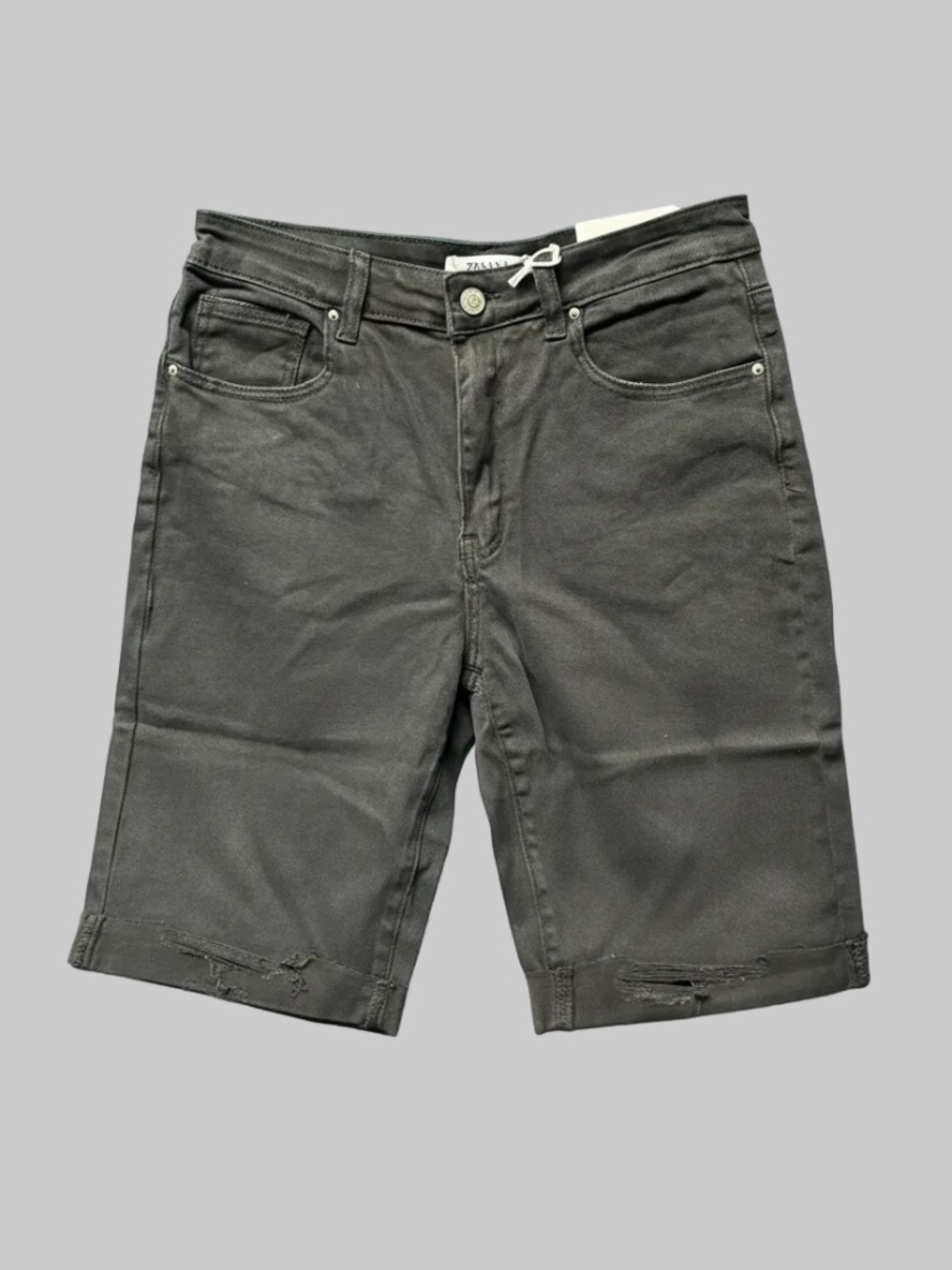 Zenana Black Acid Wash Bermuda Denim Shorts - NWOT.